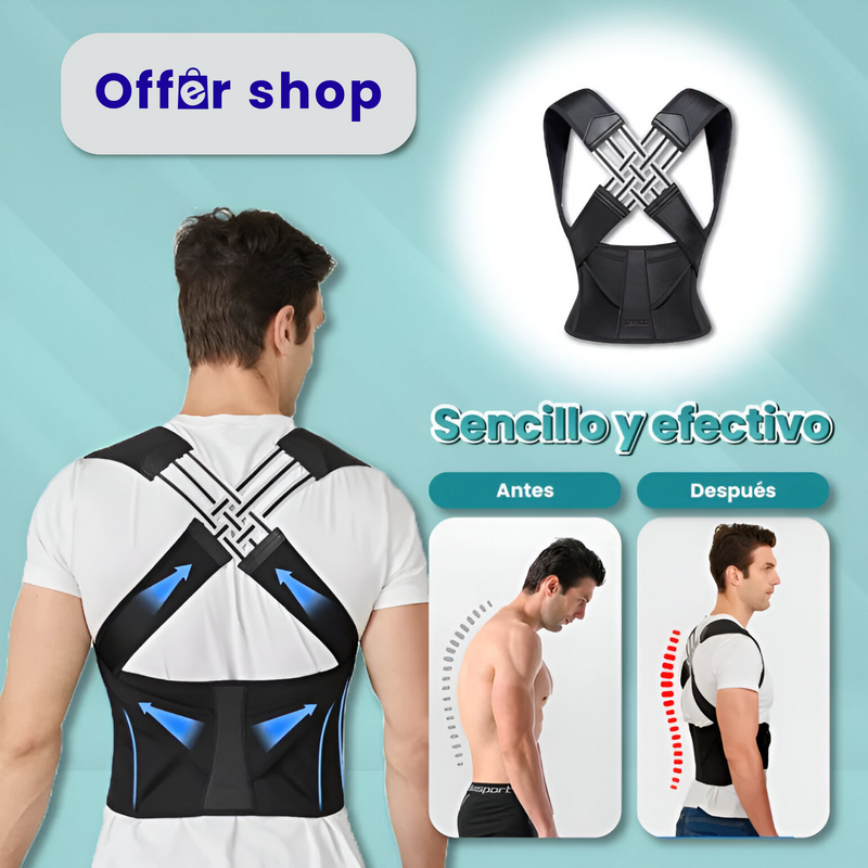 Dile adiós al dolor de espalda - Últimas 9 unidades - Pago contraentrega disponible. Corrector De Postura Pro® UNISEX